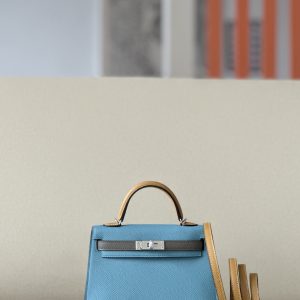 Kelly Mini HSS Epsom New Bleu Jean(D2), Sesame(2S) And Etain(8F) Palladium Hardware