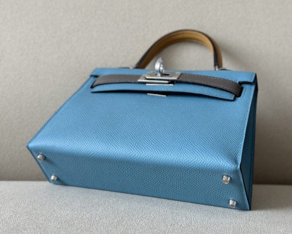 Kelly Mini HSS Epsom New Bleu Jean(D2), Sesame(2S) And Etain(8F) Palladium Hardware - Image 10