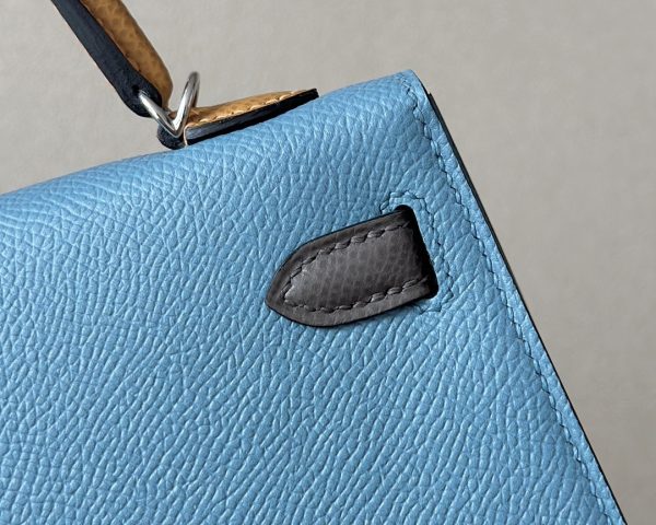 Kelly Mini HSS Epsom New Bleu Jean(D2), Sesame(2S) And Etain(8F) Palladium Hardware - Image 9