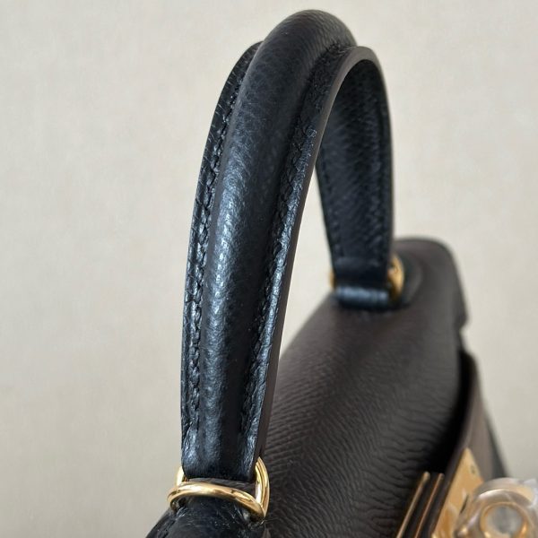 Kelly Mini HSS Epsom Ecorce(4C), Etoupe(18) And Nior(89) Gold Hardware - Image 9