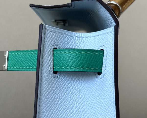 Kelly Mini HSS Epsom Blue Brume(T0), Sesame(2S) And Vert Jade(O6) Palladium Hardware - Image 10