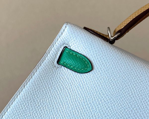 Kelly Mini HSS Epsom Blue Brume(T0), Sesame(2S) And Vert Jade(O6) Palladium Hardware - Image 9
