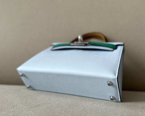 Kelly Mini HSS Epsom Blue Brume(T0), Sesame(2S) And Vert Jade(O6) Palladium Hardware - Image 5