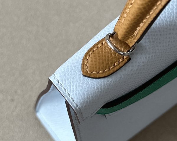 Kelly Mini HSS Epsom Blue Brume(T0), Sesame(2S) And Vert Jade(O6) Palladium Hardware - Image 4