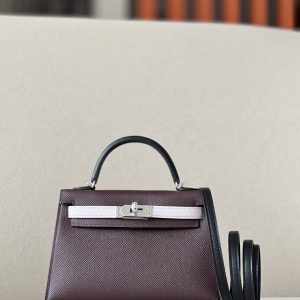 Kelly Mini HSS Epsom Rouge Sellier(0G), Nior(89) And Rouge H(55) Palladium Hardware