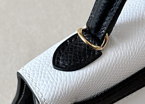 Kelly Mini HSS Epsom Nior(89) And Blanc(01)Gold Hardware - Image 10