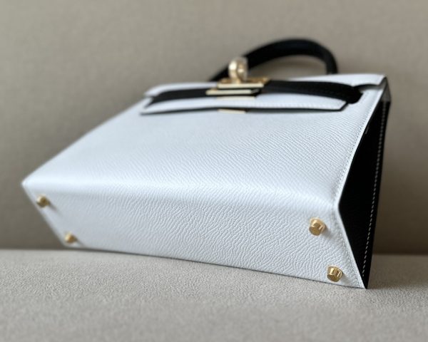 Kelly Mini HSS Epsom Nior(89) And Blanc(01)Gold Hardware - Image 8