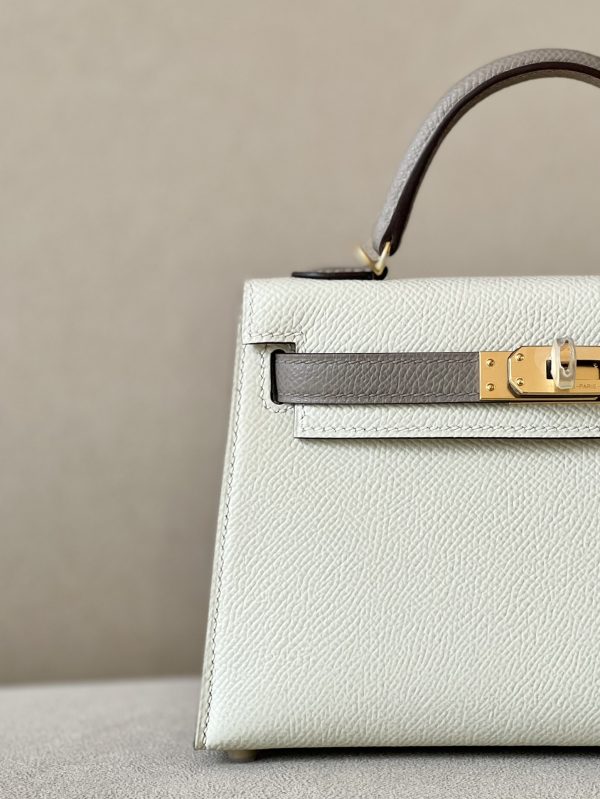 Kelly Mini HSS Epsom Nata(I2) And Gris Asphalte(M8)Gold Hardware - Image 5