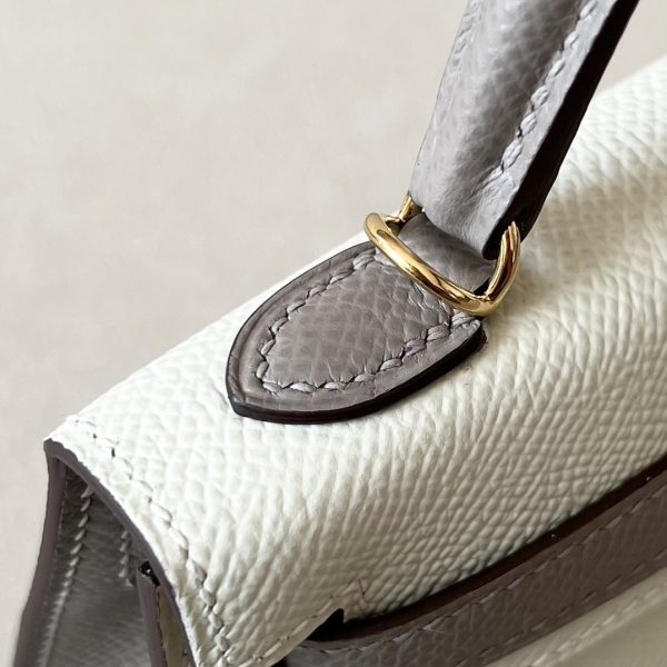 Kelly Mini HSS Epsom Nata(I2) And Gris Asphalte(M8)Gold Hardware - Image 7