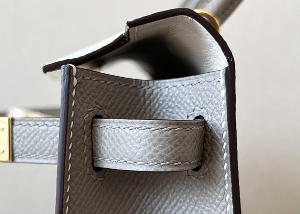 Kelly Mini HSS Epsom Nata(I2) And Gris Asphalte(M8)Gold Hardware - Image 6