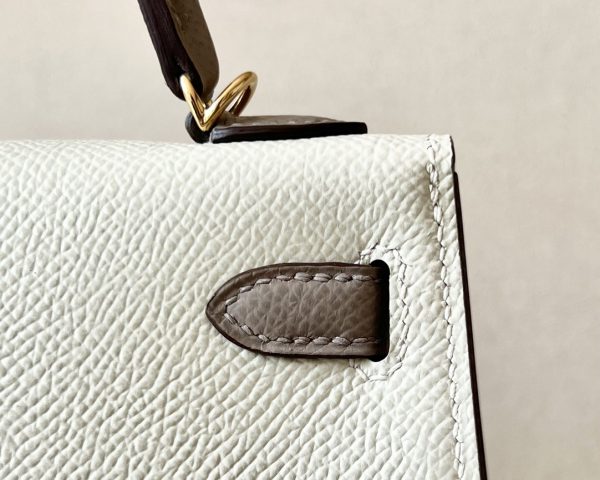 Kelly Mini HSS Epsom Nata(I2) And Gris Asphalte(M8)Gold Hardware - Image 4