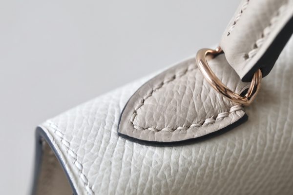 Kelly Mini HSS Epsom Craie(10) And Trench(S2)Rose Gold Hardware - Image 8