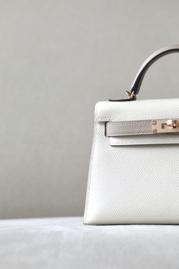 Kelly Mini HSS Epsom Craie(10) And Trench(S2)Rose Gold Hardware - Image 4