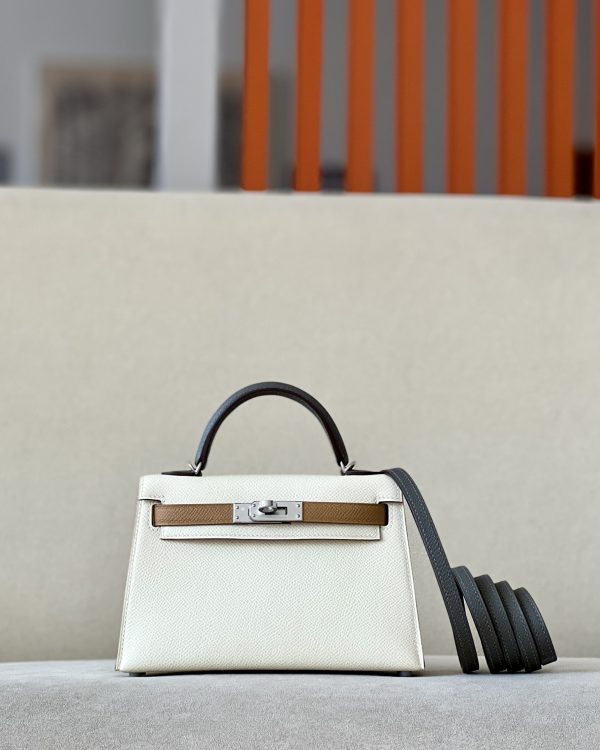 Kelly Mini HSS Epsom Nata(I2), Chai(0M) And Gris Meyer(0L) Palladium Hardware