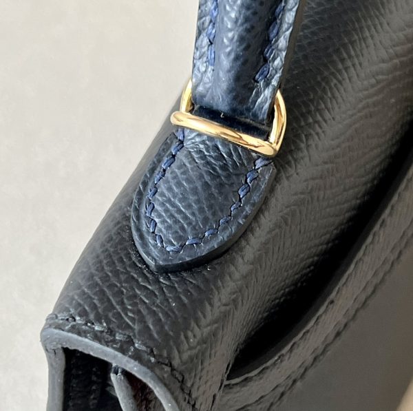 Kelly Mini HSS Epsom Nior(89) And Blue Nuit(2Z)Gold Hardware - Image 9