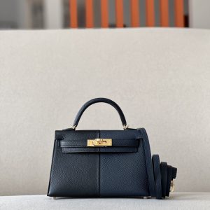 Kelly Mini HSS Epsom Nior(89) And Blue Nuit(2Z)Gold Hardware