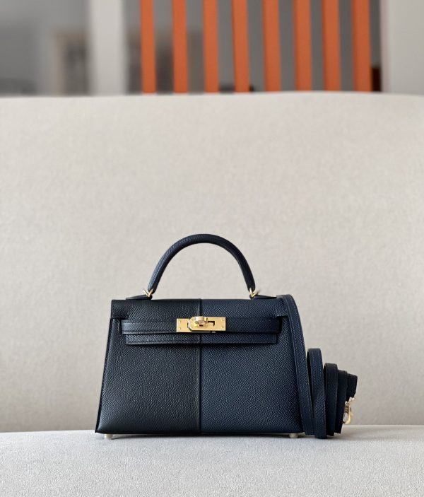 Kelly Mini HSS Epsom Nior(89) And Blue Nuit(2Z)Gold Hardware