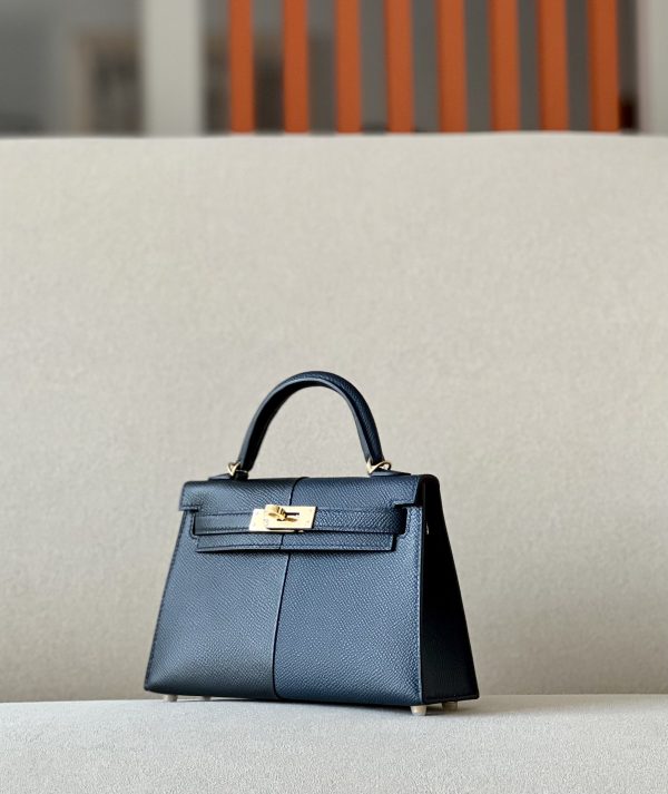 Kelly Mini HSS Epsom Nior(89) And Blue Nuit(2Z)Gold Hardware - Image 3