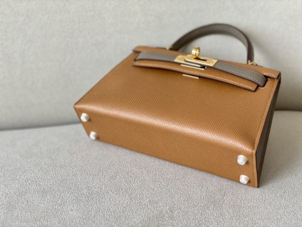 Kelly Mini HSS Epsom Gold(37) And Etoupe(18)Gold Hardware - Image 6