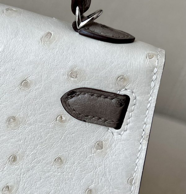 Kelly Mini HSS Ostrich Beton(8L) And Gris Asphalte(M8)Palladium Hardware - Image 9