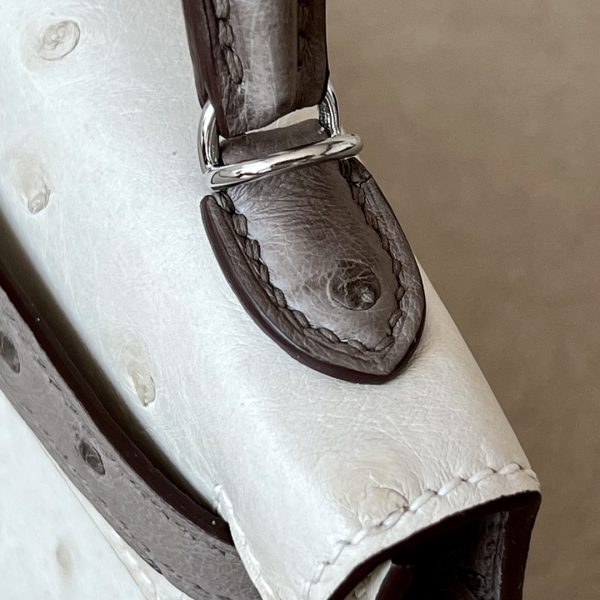 Kelly Mini HSS Ostrich Beton(8L) And Gris Asphalte(M8)Palladium Hardware - Image 8