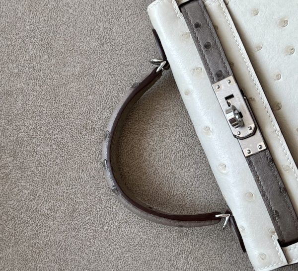 Kelly Mini HSS Ostrich Beton(8L) And Gris Asphalte(M8)Palladium Hardware - Image 7