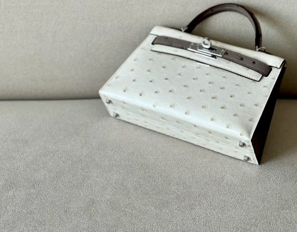 Kelly Mini HSS Ostrich Beton(8L) And Gris Asphalte(M8)Palladium Hardware - Image 4