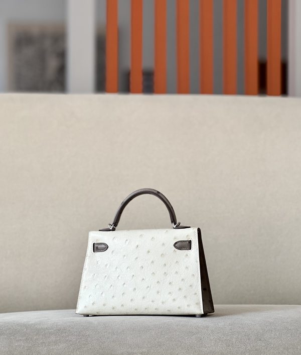 Kelly Mini HSS Ostrich Beton(8L) And Gris Asphalte(M8)Palladium Hardware - Image 3