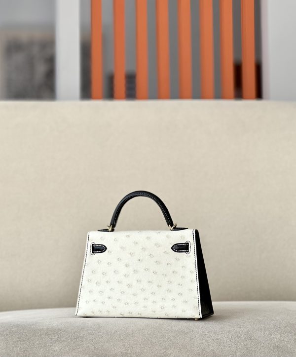 Kelly Mini HSS Ostrich Beton(8L) And Nior(89)Gold Hardware - Image 3