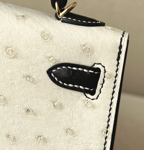 Kelly Mini HSS Ostrich Beton(8L) And Nior(89)Gold Hardware - Image 10