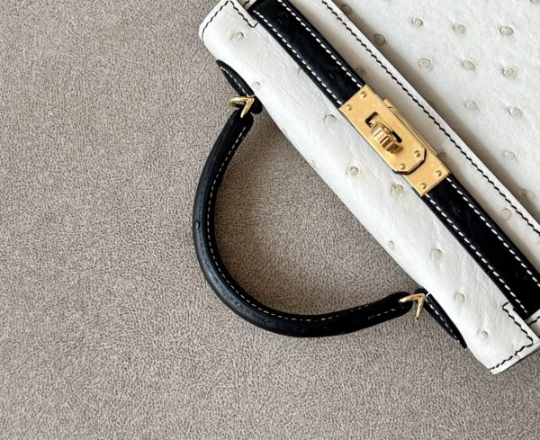 Kelly Mini HSS Ostrich Beton(8L) And Nior(89)Gold Hardware - Image 9
