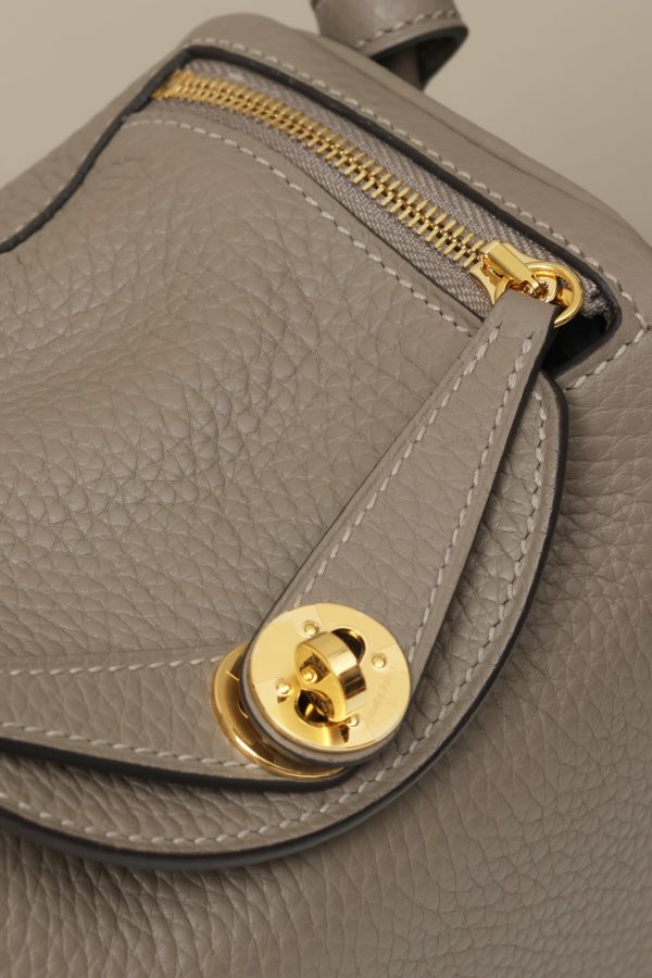 Lindy Mini Clemence Gris Asphalte (M8) Gold Hardware - Image 8