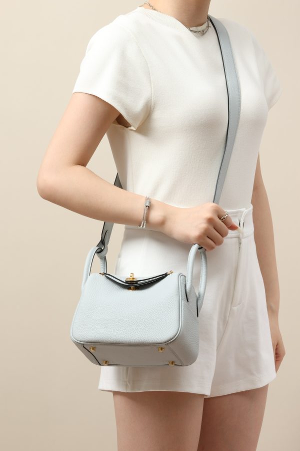 Lindy Mini Clemence Blue Pale (08) Gold Hardware - Image 8