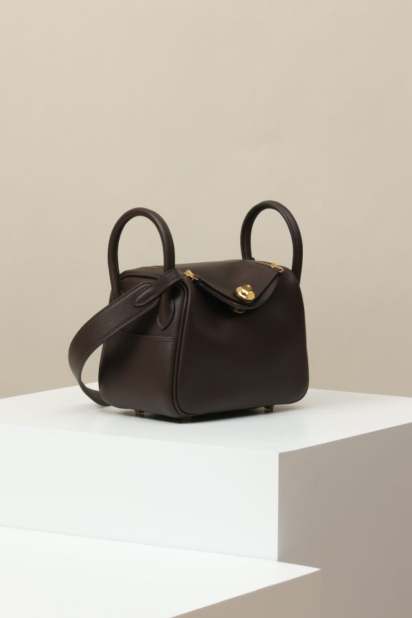 Lindy Mini HSS Clemence Moka (44) And New Bleu Jean(D) Gold Hardware - Image 2