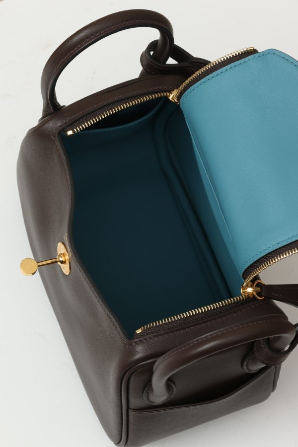 Lindy Mini HSS Clemence Moka (44) And New Bleu Jean(D) Gold Hardware - Image 4