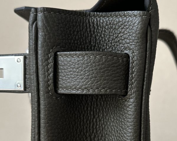 Birkin Hac a Dos PM Backpack Togo Vert Gris (C6) Palladium Hardware - Image 7