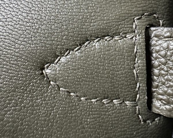 Birkin Hac a Dos PM Backpack Togo Vert Gris (C6) Palladium Hardware - Image 5