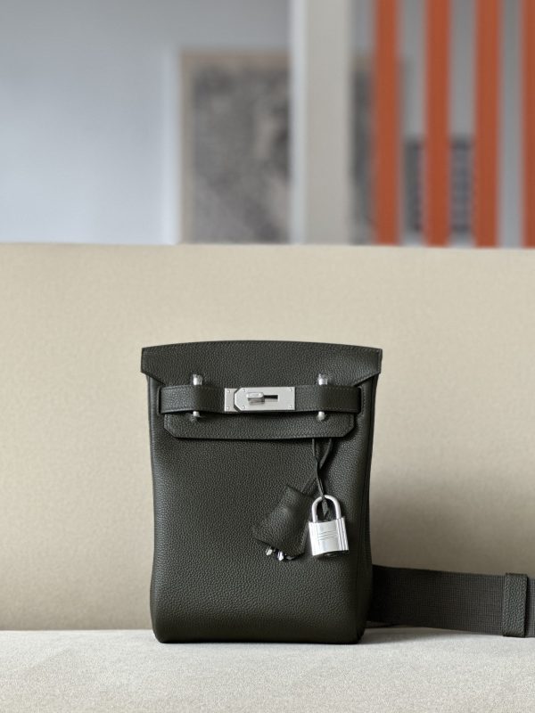 Birkin Hac a Dos PM Backpack Togo Vert Gris (C6) Palladium Hardware