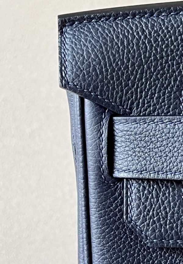 Birkin Hac a Dos PM Backpack Togo Blue Nuit (2Z) Palladium Hardware - Image 8