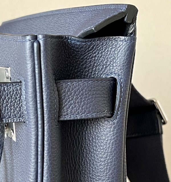 Birkin Hac a Dos PM Backpack Togo Blue Nuit (2Z) Palladium Hardware - Image 6