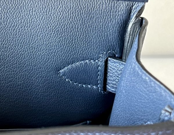 Birkin Hac a Dos PM Backpack Togo Blue Nuit (2Z) Palladium Hardware - Image 5
