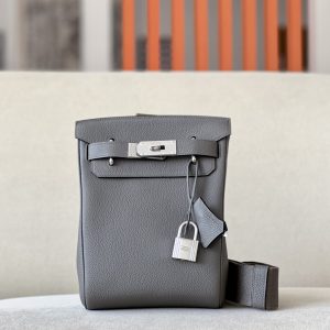 Birkin Hac a Dos PM Backpack Togo Etain (8F) Palladium Hardware