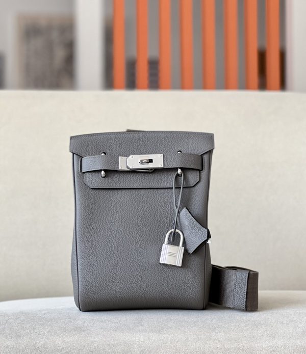 Birkin Hac a Dos PM Backpack Togo Etain (8F) Palladium Hardware