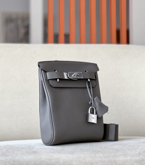 Birkin Hac a Dos PM Backpack Togo Etain (8F) Palladium Hardware - Image 2