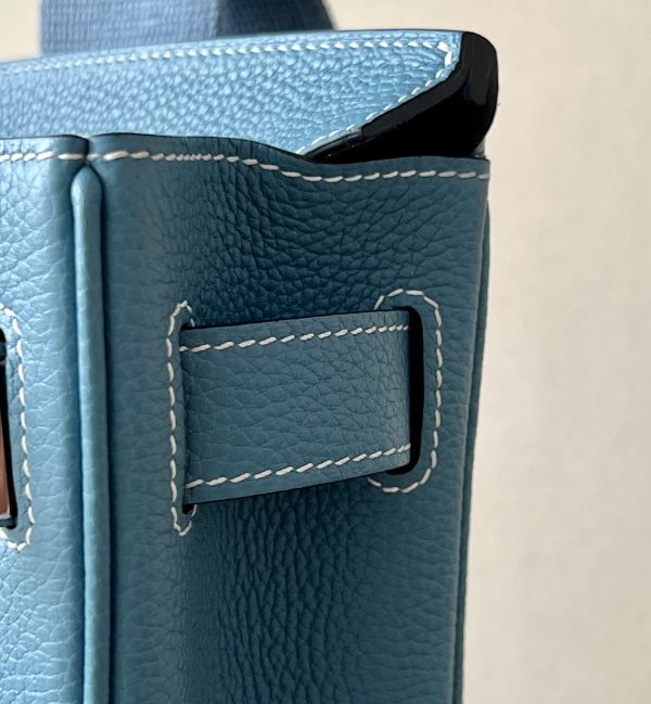 Birkin Hac a Dos PM Backpack Togo Blue Jean (75) Palladium Hardware - Image 6