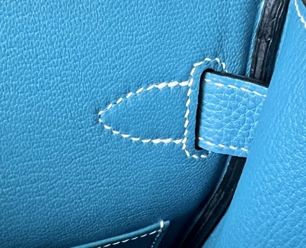 Birkin Hac a Dos PM Backpack Togo Blue Jean (75) Palladium Hardware - Image 7