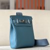 Birkin Hac a Dos PM Backpack Togo Blue Jean (75) Palladium Hardware - Image 2