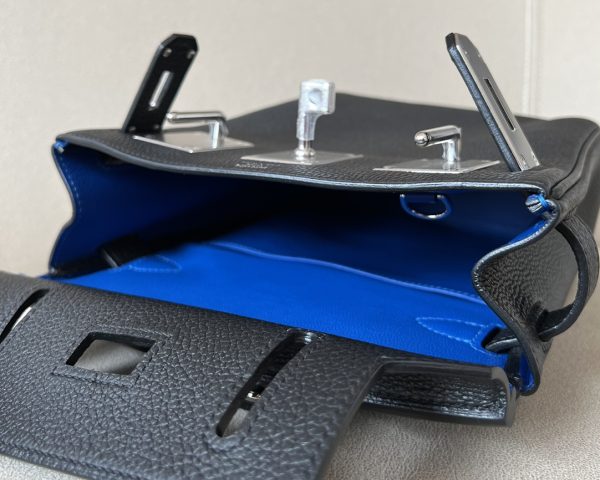 Birkin Hac a Dos PM Backpack HSS Togo Nior (89)  And Blue France(71)Palladium Hardware - Image 9