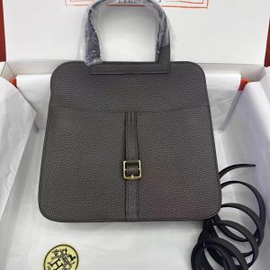 Hermes Halzan 25 Clemence Etain (8F) Gold Hardware