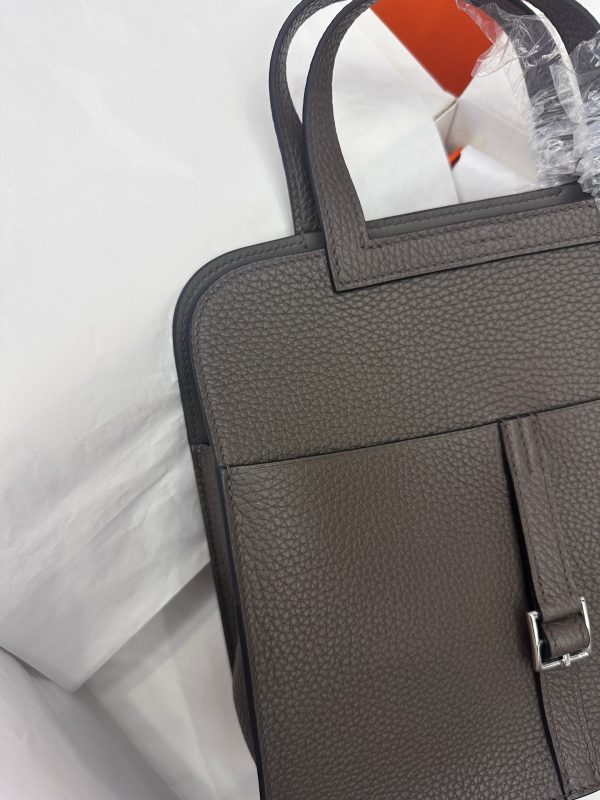 Hermes Halzan 25 Clemence Etain (8F) Gold Hardware - Image 7